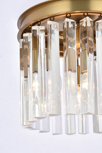 Sydney 12 inch round crystal pendant in satin gold