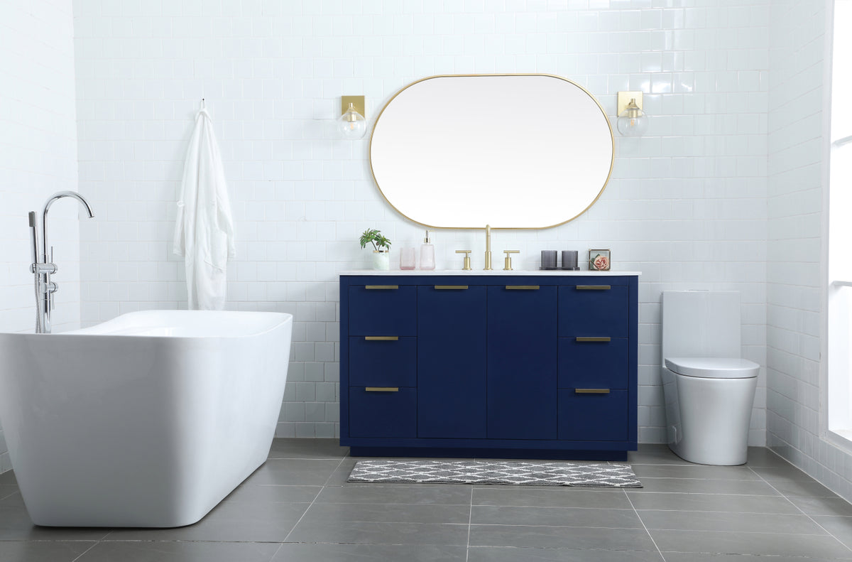 54 Inch SIngle Bathroom Vanity In Blue