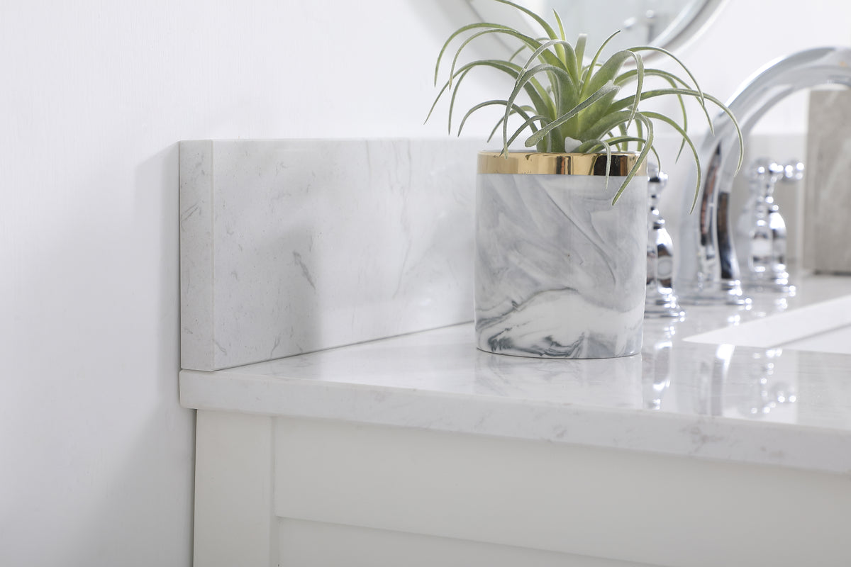 36 inch Single bathroom vanity in white with backsplash