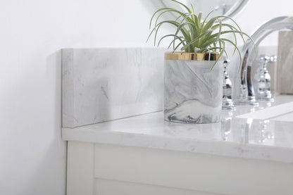 36 inch Single bathroom vanity in white with backsplash