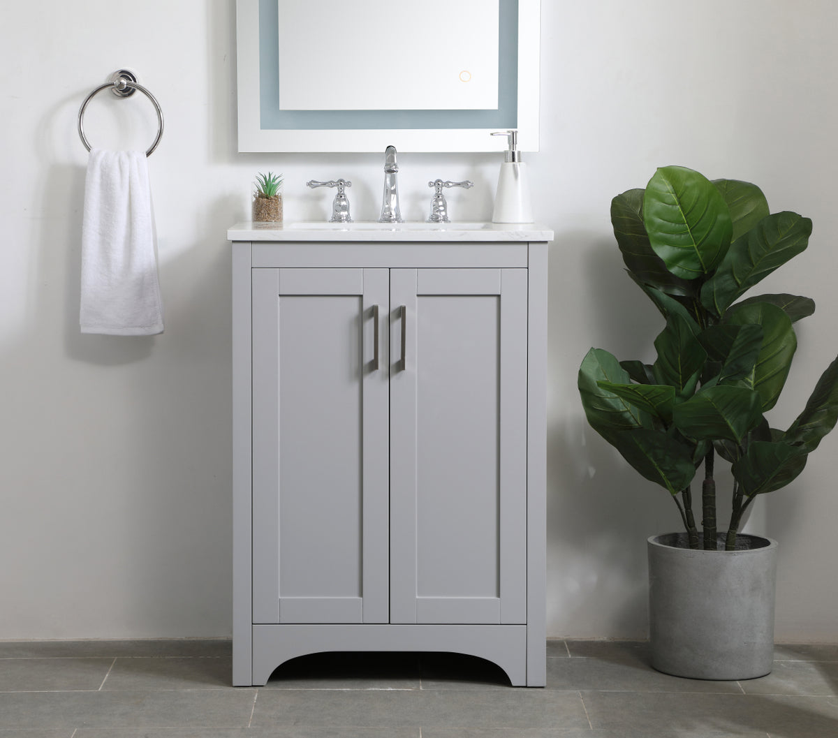 24 inch Single Bathroom Vanity in Grey