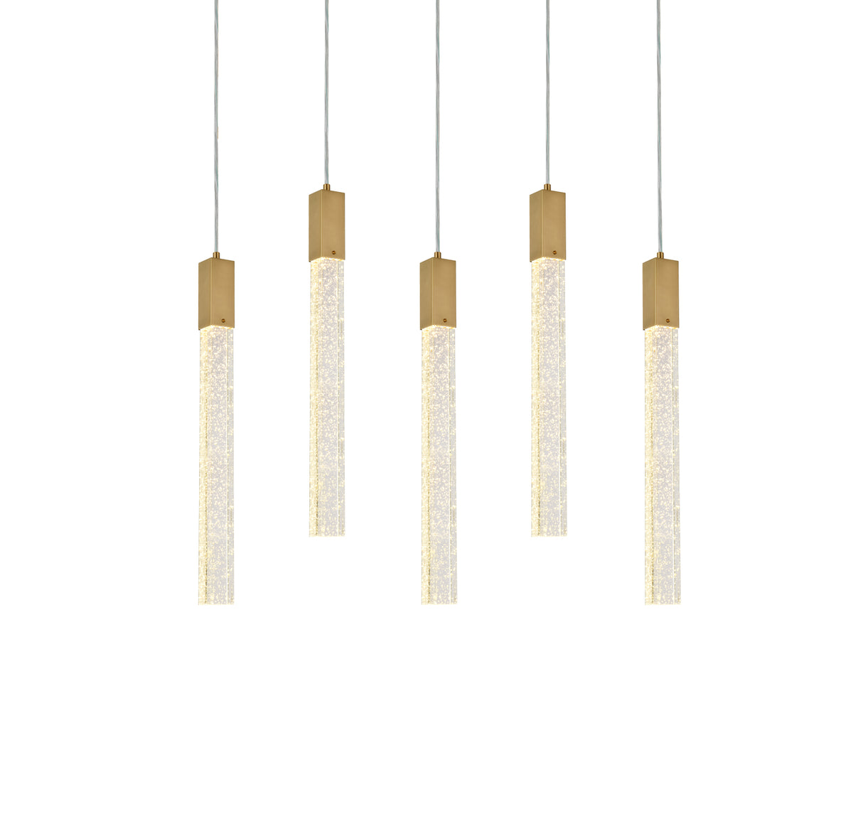 Weston 5 lights pendant in satin gold