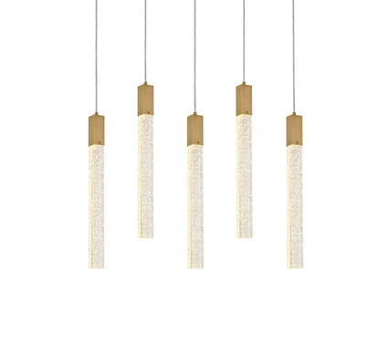 Weston 5 lights pendant in satin gold