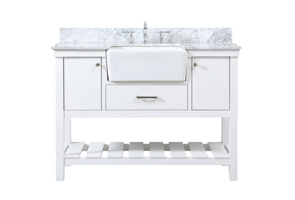 48 inch Single bathroom vanity in white with backsplash