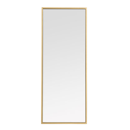 Metal frame rectangle mirror 14 inch in Brass