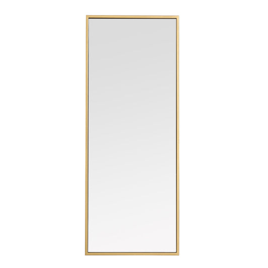 Metal frame rectangle mirror 14 inch in Brass