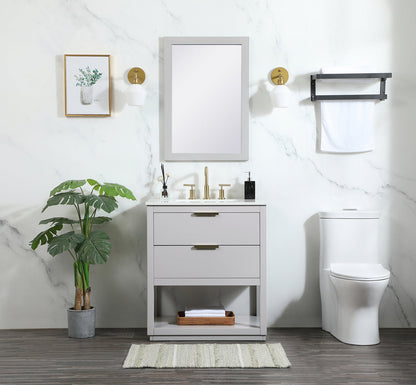30 inch Single bathroom vanity in grey
