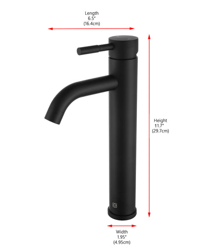 Victor Single Hole Single Handle Bathroom Faucet in Matte Black
