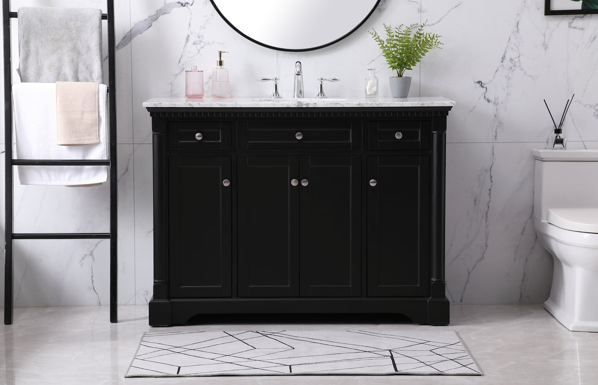 48 inch Single bathroom vanity set in black