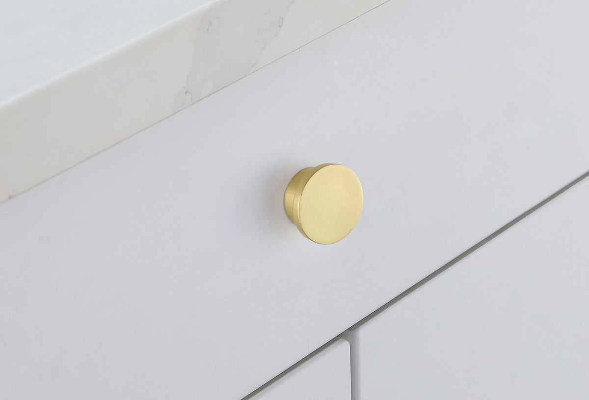 Trovon 1.6" Diameter Brushed Gold Oversize Round Knob Multipack (Set of 10)