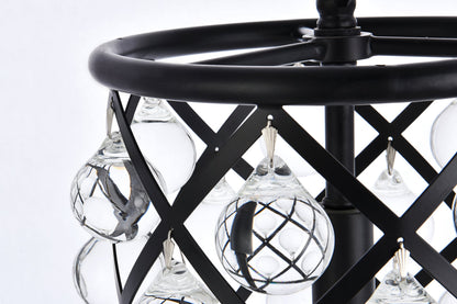 Madison 1 light Matte Black Pendant Clear Royal Cut Crystal