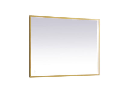 Pier 30x40 inch LED mirror with adjustable color temperature 3000K/4200K/6400K in brass
