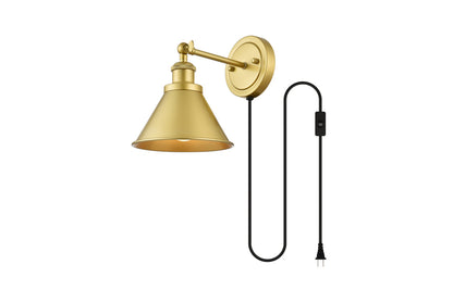 Blaise 1 light Brass plug in wall sconce