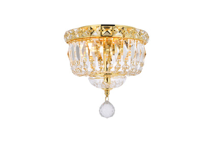 Tranquil 2 light Gold Flush Mount Clear Royal Cut Crystal