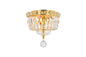 Tranquil 2 light Gold Flush Mount Clear Royal Cut Crystal