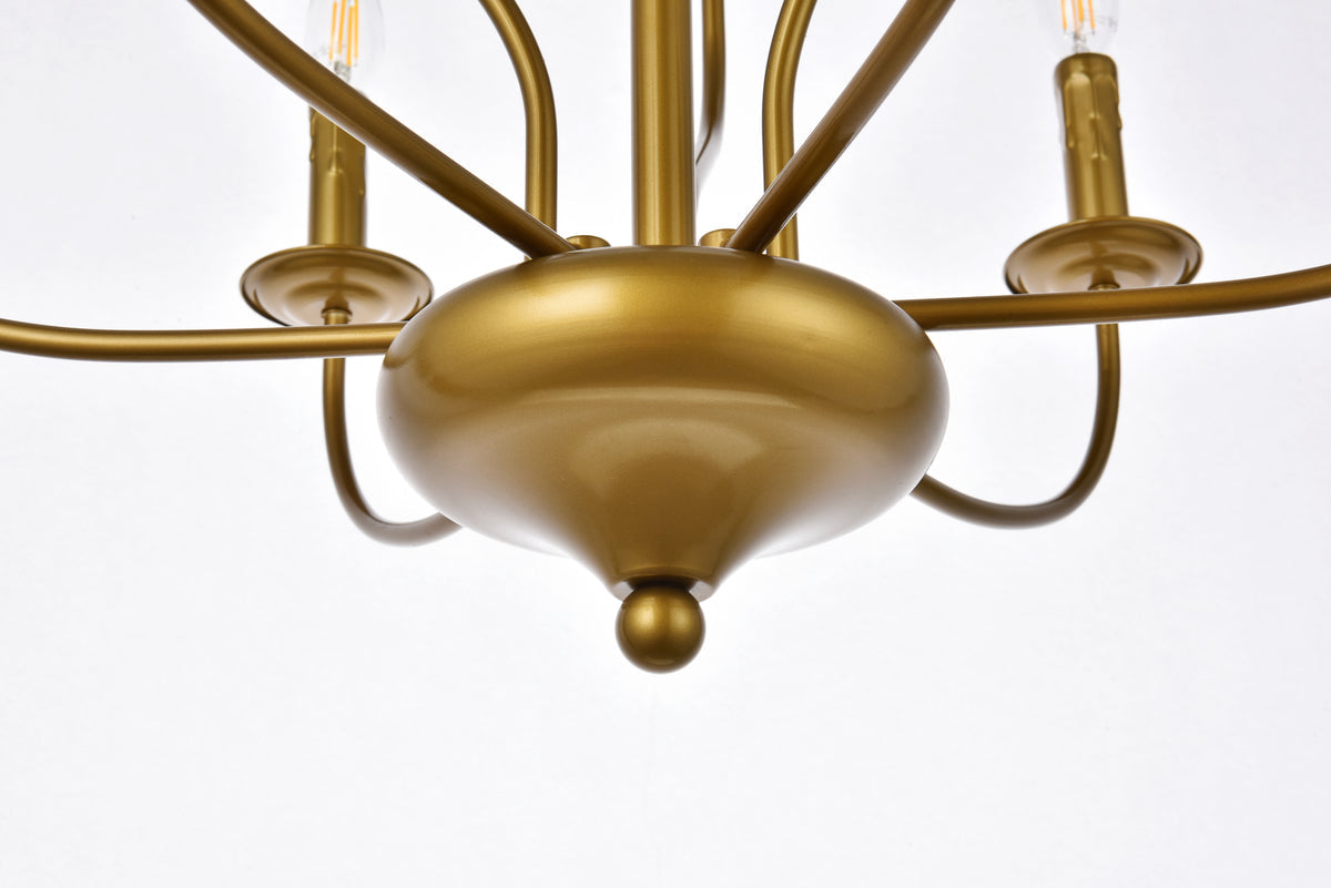 Westley 9 lights pendant in brass