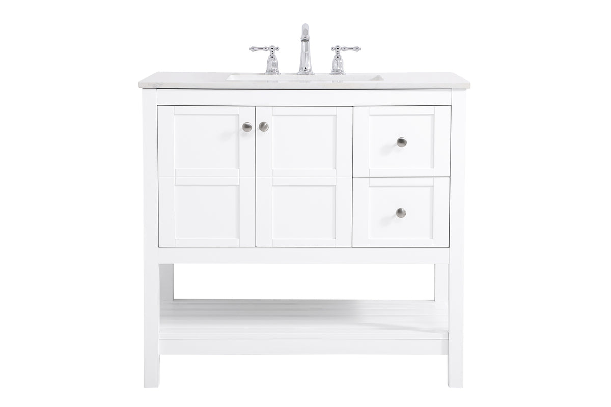 36 inch Single Bathroom Vanity in White