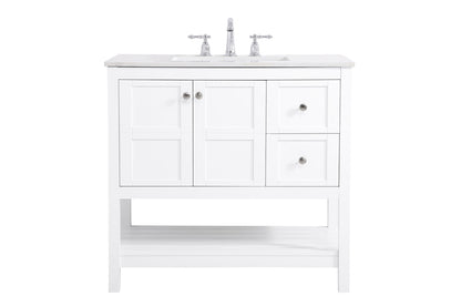 36 inch Single Bathroom Vanity in White