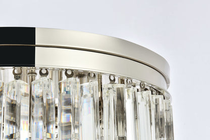 Sydney 9 light polished nickel Flush Mount Clear Royal Cut Crystal