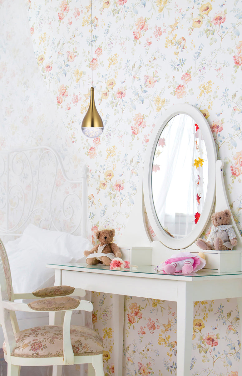 Amherst 5 inch LED pendant in satin gold