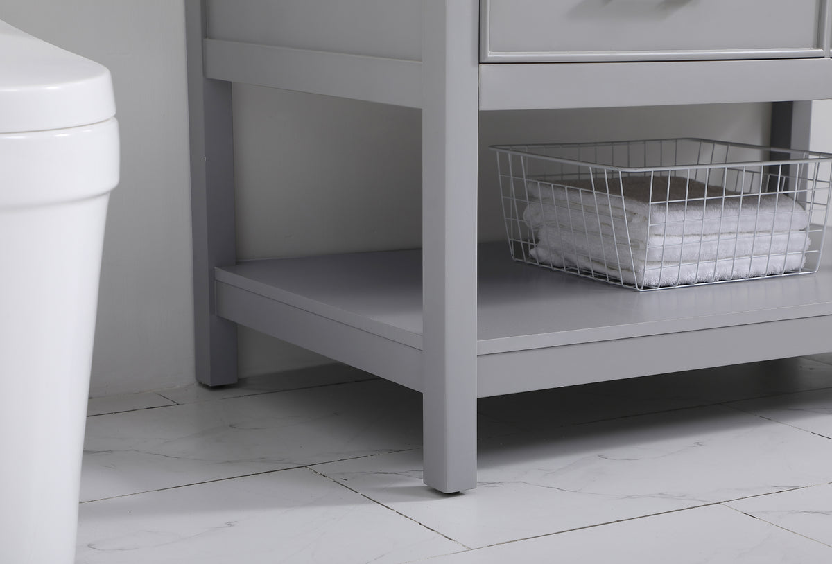 42 inch Single bathroom vanity in gray with backsplash