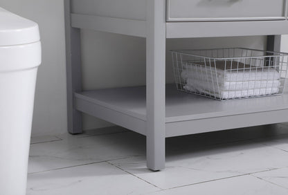 42 inch Single bathroom vanity in gray with backsplash