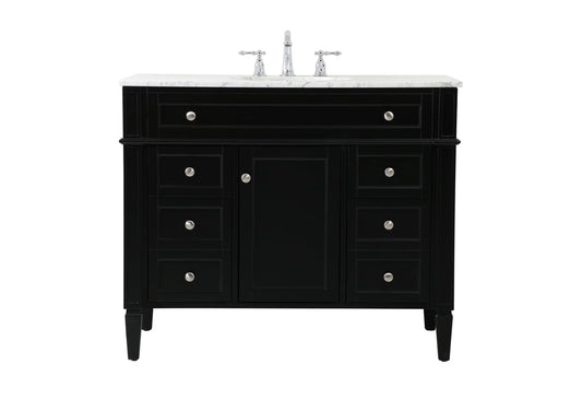 42 inch Single bathroom vanity in black