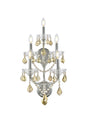Maria Theresa 5 light Chrome Wall Sconce Golden Teak (Smoky) Royal Cut Crystal