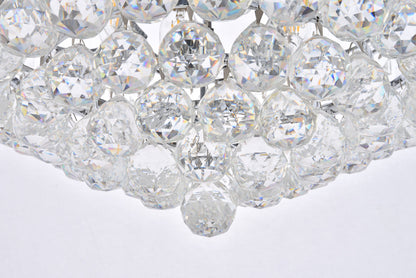 Corona 9 light Chrome Flush Mount Clear Royal Cut Crystal