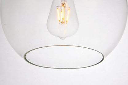Placido Collection Pendant D15.7 H16.5 Lt:1 Black and Clear Finish