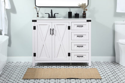 42 inch Single bathroom vanity in white
