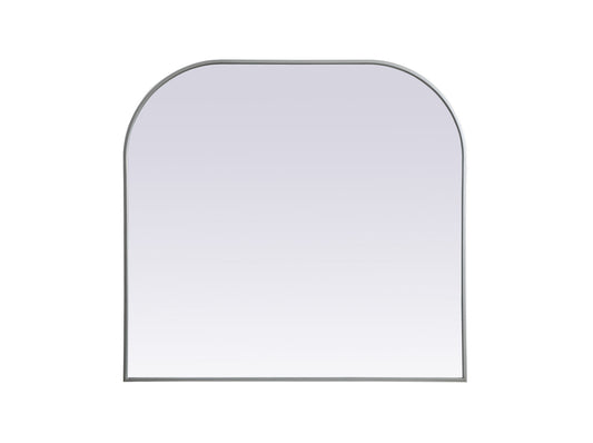 Metal Frame Arch Mirror 40x38 Inch in Silver