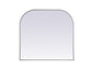 Metal Frame Arch Mirror 40x38 Inch in Silver
