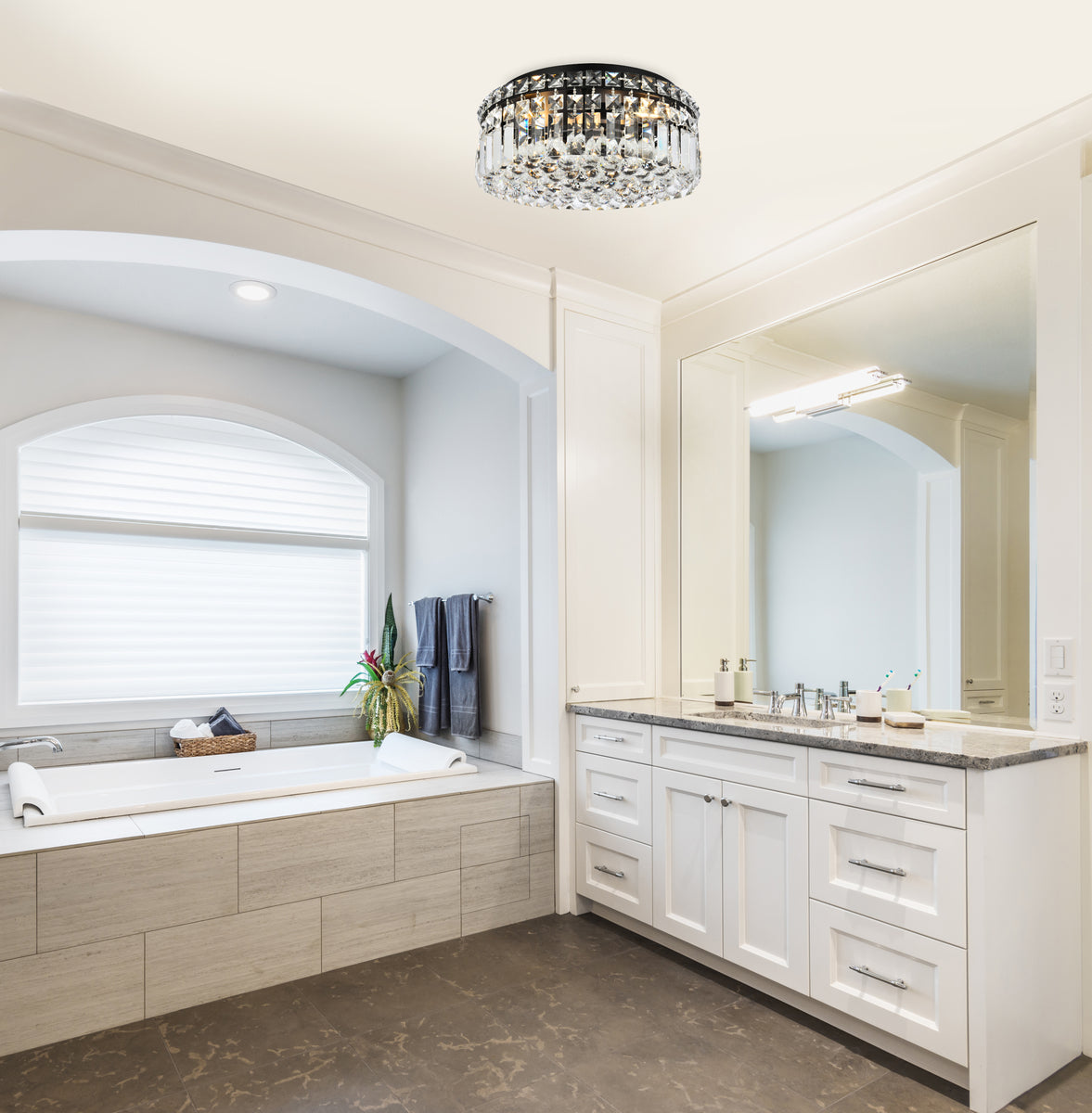 Maxime 14 inch black flush mount