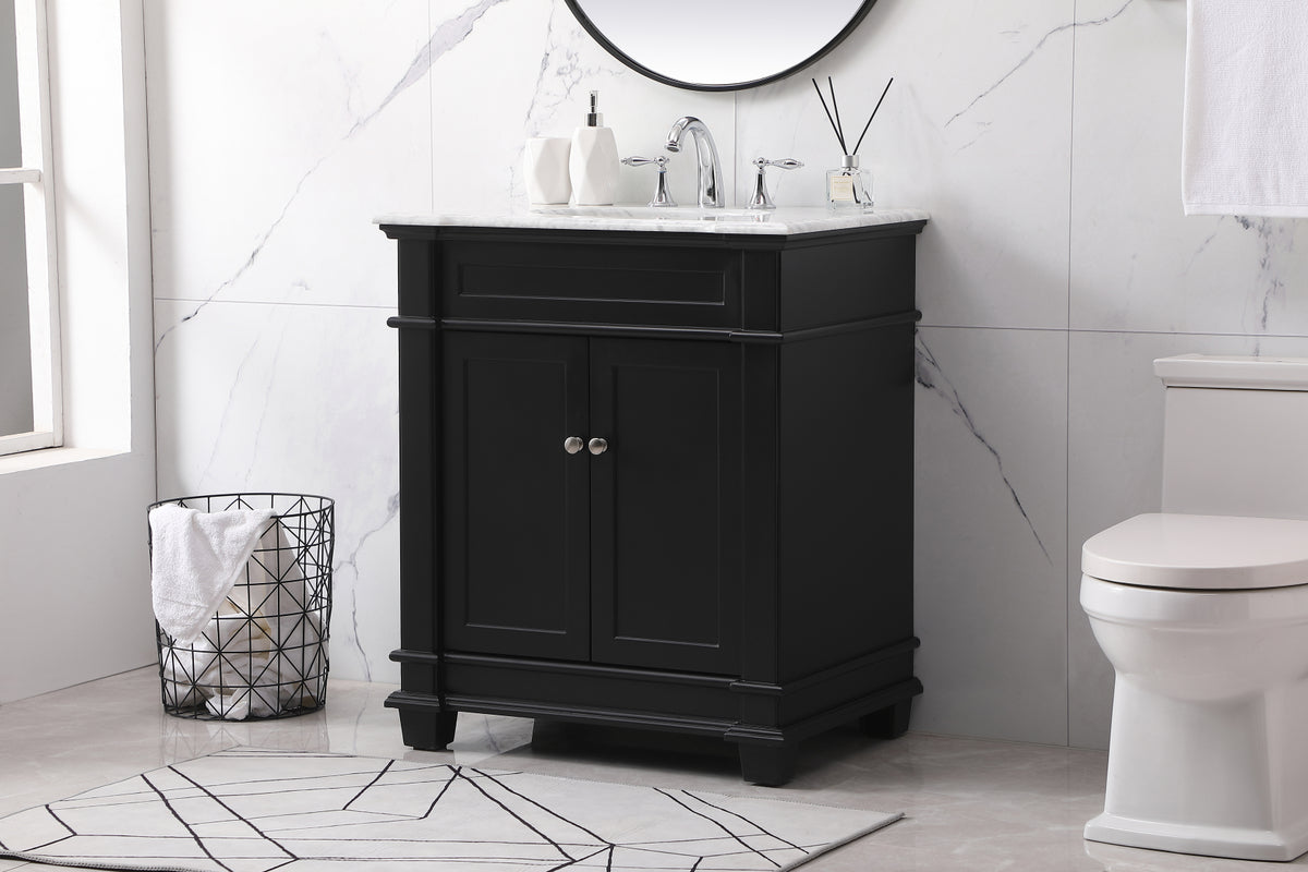 30 inch Single bathroom vanity set in black