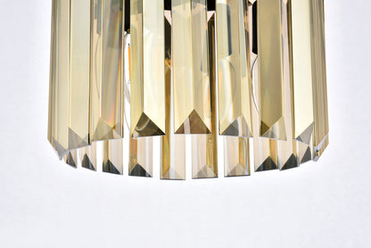 Sydney 3 light Matte Black Pendant Golden Teak (Smoky) Royal Cut Crystal