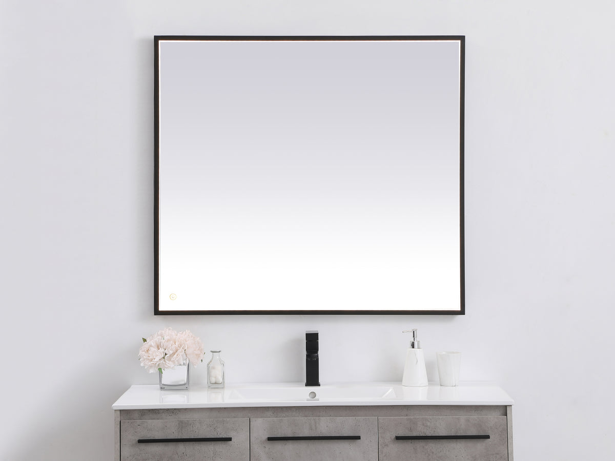 Pier 36x40 inch LED mirror with adjustable color temperature 3000K/4200K/6400K in black