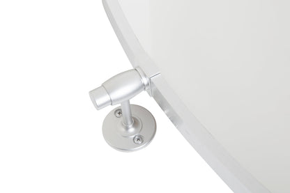 Oval pivot mirror 21x32 inch in silver