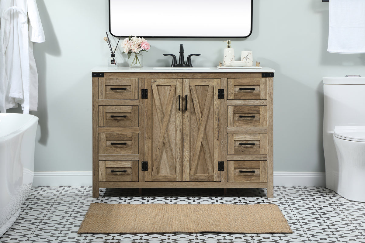 48 inch Single bathroom vanity in natural oak