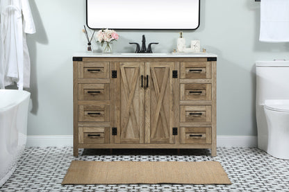 48 inch Single bathroom vanity in natural oak