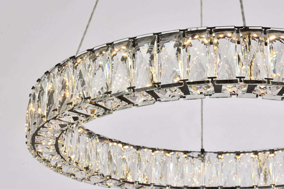 Monroe 23 inch LED round Single pendant in black