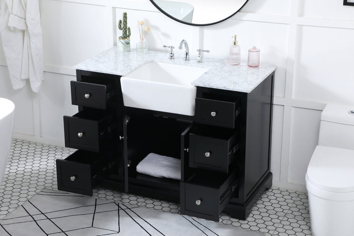 48 inch Single bathroom vanity in black