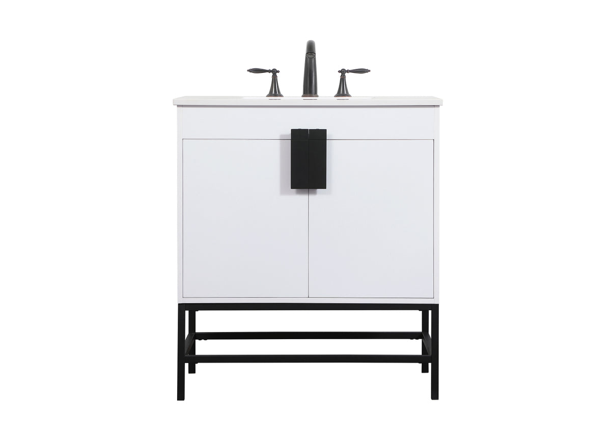 30 inch Single bathroom vanity in white