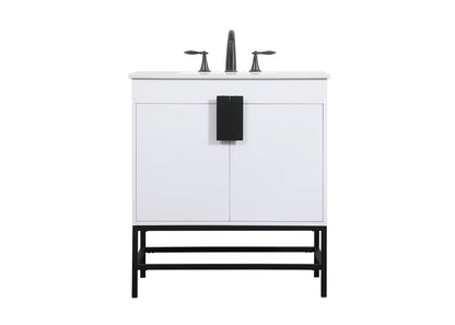30 inch Single bathroom vanity in white