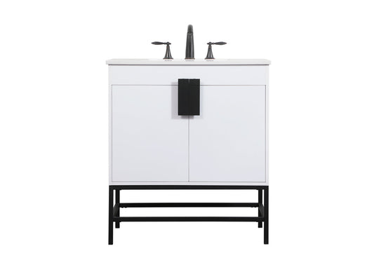 30 inch Single bathroom vanity in white