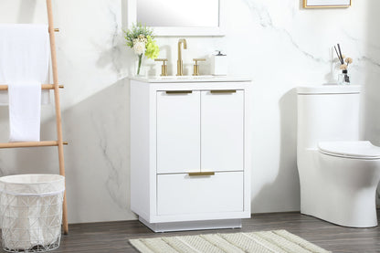 24 inch Single bathroom vanity in white