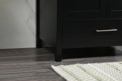 30 inch Single bathroom vanity in black with backsplash
