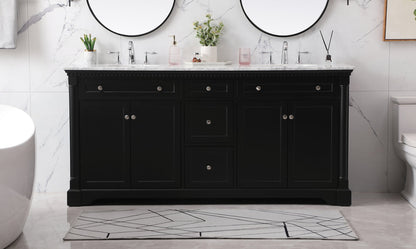 72 inch double bathroom vanity set in black