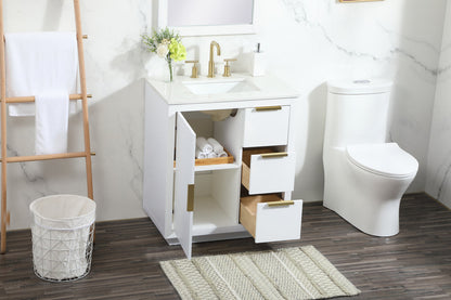 30 inch Single bathroom vanity in white