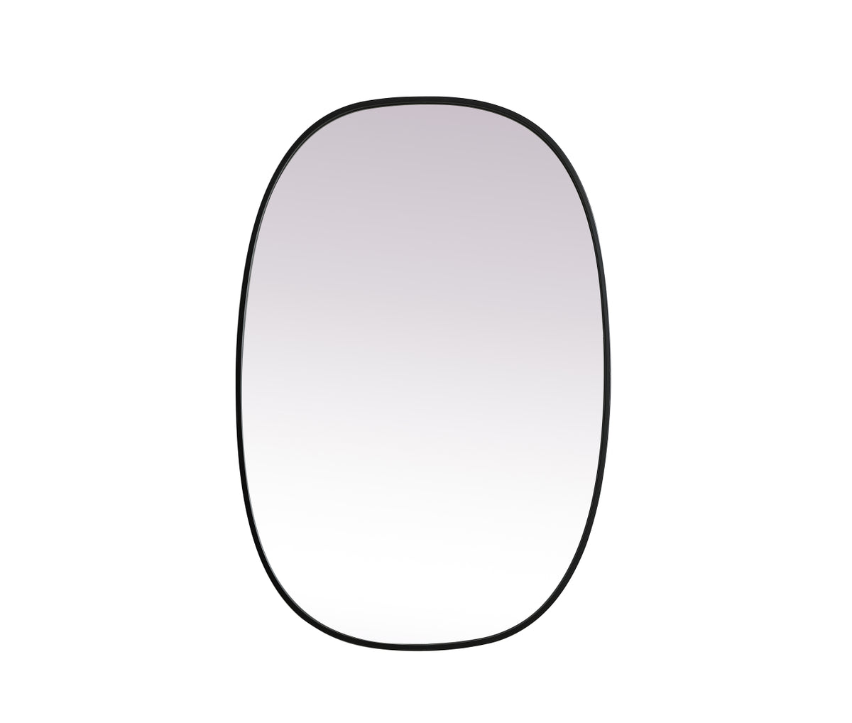 Metal Frame Oval Mirror 27x40 Inch in Black